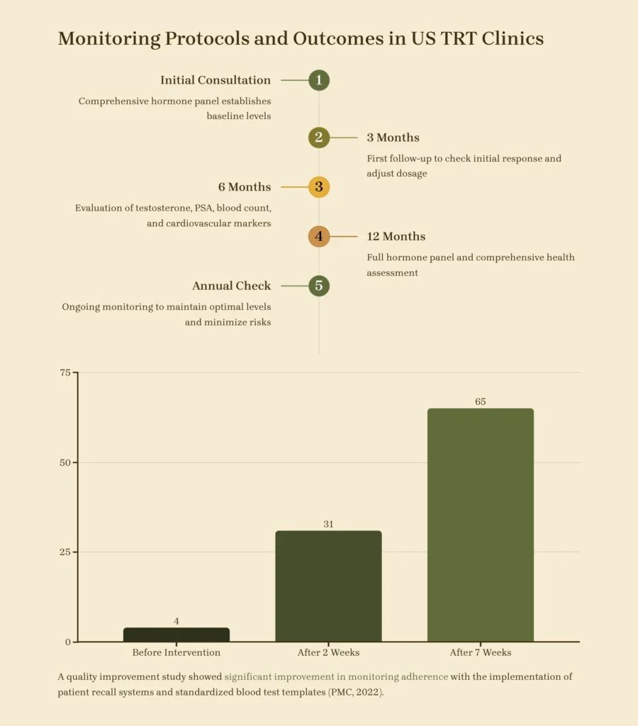 Monitoring Protocols and Outcomes in US TRT Clinics